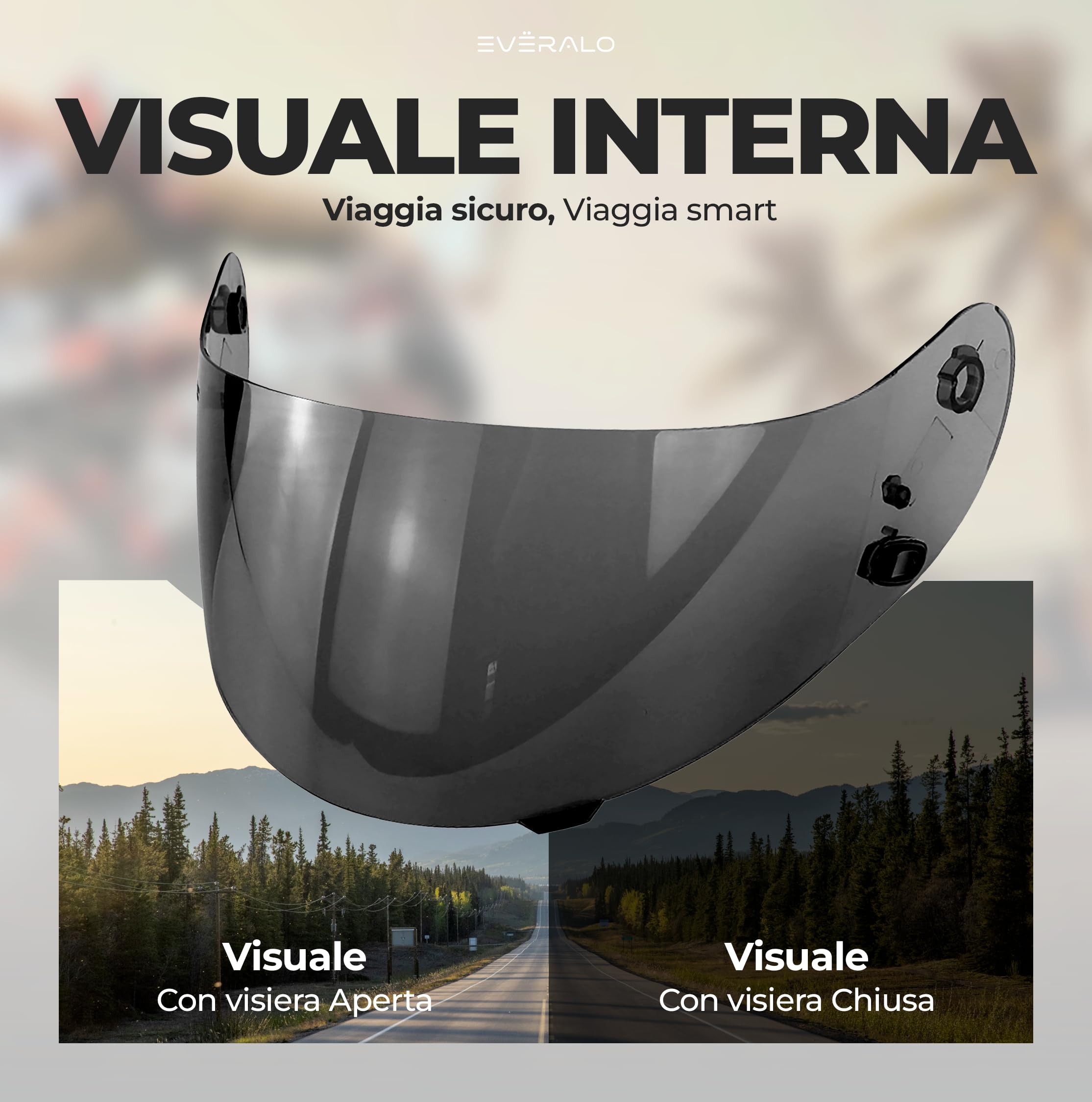 Visiera Compatibile con HJC Cs15 - Fg15 - Is16 - Tr1 - Fs11 - Ac12 - Cl15 - Cl16 - Clsp - Clst - Cl17 - Csr1 - Fs10 - Fs15 - Hj09 (Dark Fume')