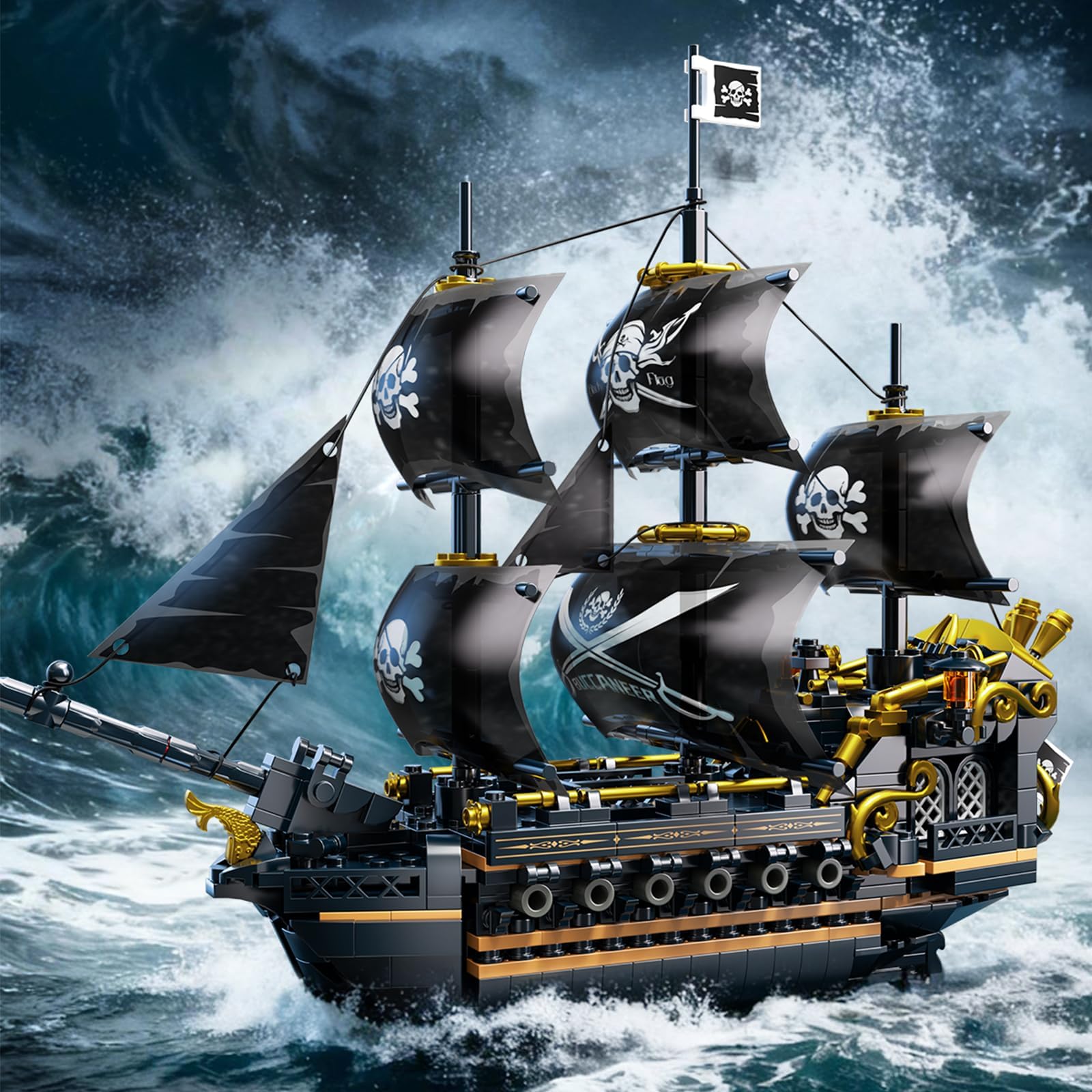 Piratenschiff Bausteine Set, 801 Teile Piraten Schiff Modell Bausatz