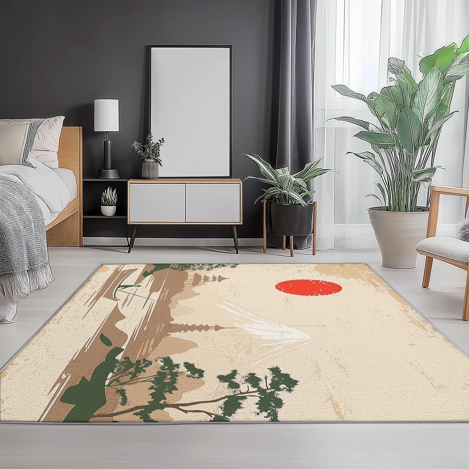 Tradital HandDnDesign Teppich, rutschfest, waschbar, 60 x 110 cm, leicht, für Flur, Eingangsbereich, Wohnzimmer und stark frequentierte Bereiche, Rot