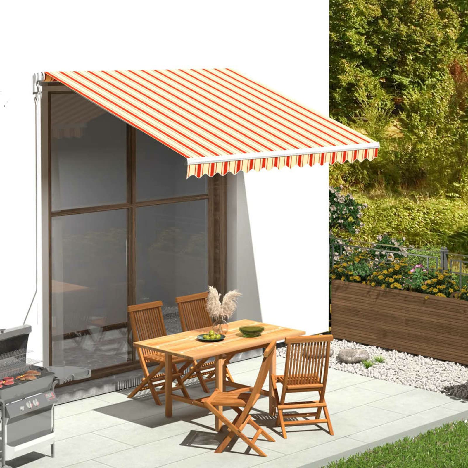 Cosisti Toile d'Auvent Store d'auvent Toile Voile d'Ombrage Protection Soleil Auvent pour terrasse Store Banne Toile Résistant aux UV-Anthracite-350 x 250 cm