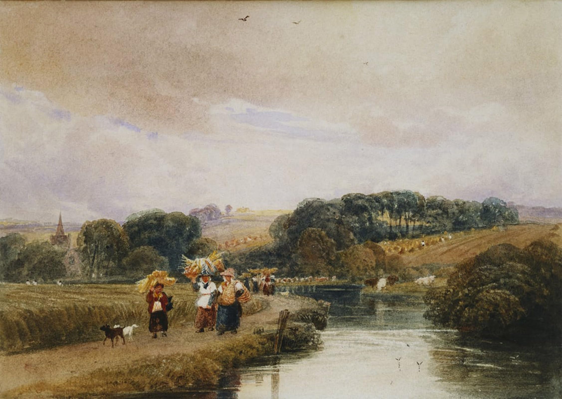 ARTXLXXBN Famous Art Print Poster Vintage Wall Art the Thames Near Marlow by Peter De Wint Canvas Art Poster for Home Decor 60x90cm