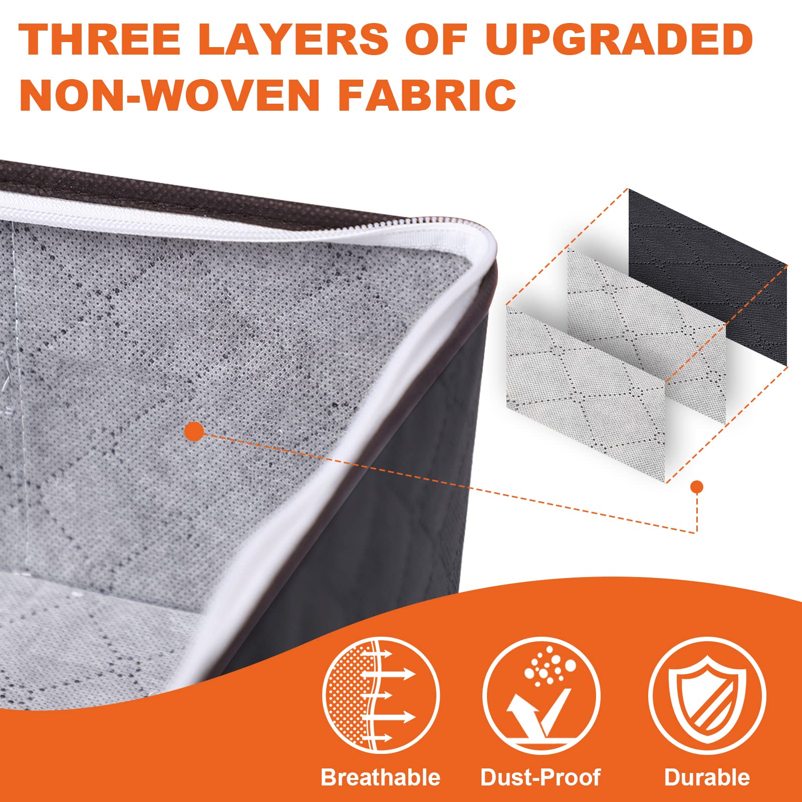 Contenedores de almacenamiento debajo de la cama, bolsas de almacenamiento debajo de la cama con cremallera, ventana transparente, organizador no tejido para ropa, suéter, edredón, manta, colchas 2