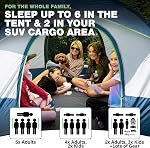 Tente de camping universelle NEH pour SUV - Capacité de couchage jusqu'à 8 personnes, comprend une toile de pluie et un sac de rangement - Tente de voiture, tente de hayon, tente de glamping - 8'L x 8'W x 7,2'H gris et bleu