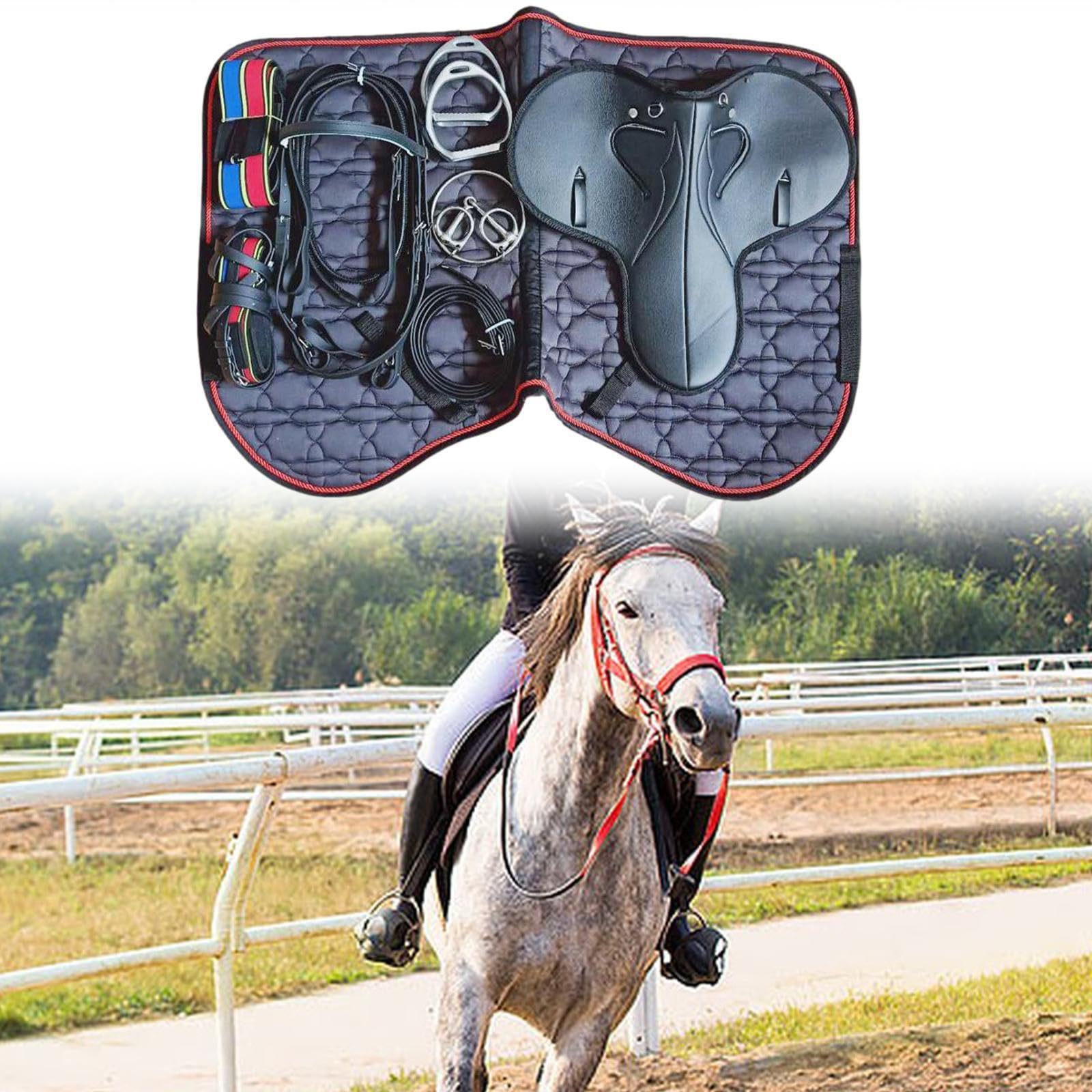 Kit sella professionale per cavallo da equitazione completo di | antisudore e cinghia toracica, su misura per gli appassionati di equitazione. Attrezzatura equestre. Set completo.