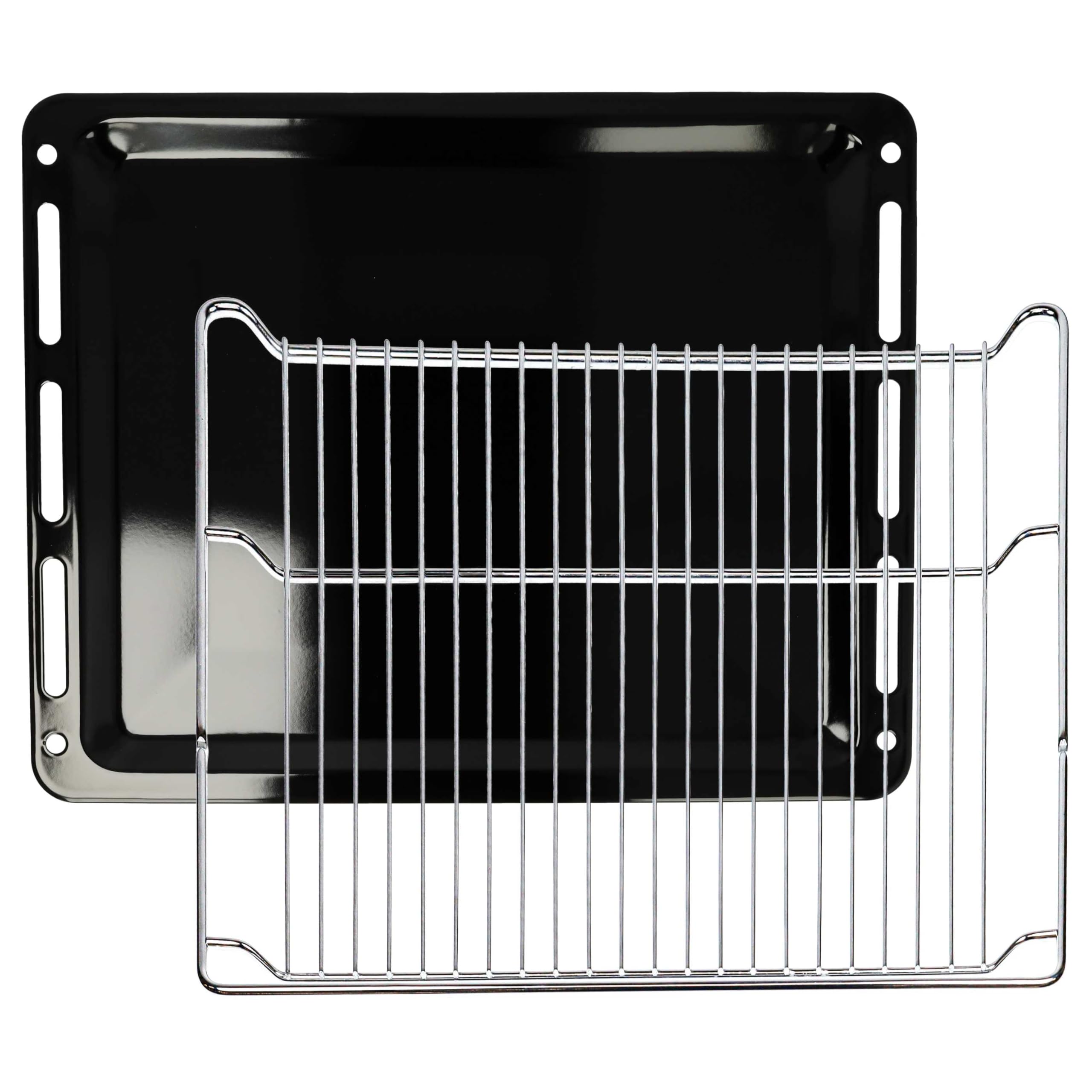 vhbw Set de 2 uds. (1x bandeja de horno, 1x rejilla) para diversos hornos por ej. compatible con Bosch - 45,5x36,1/37,5x3cm