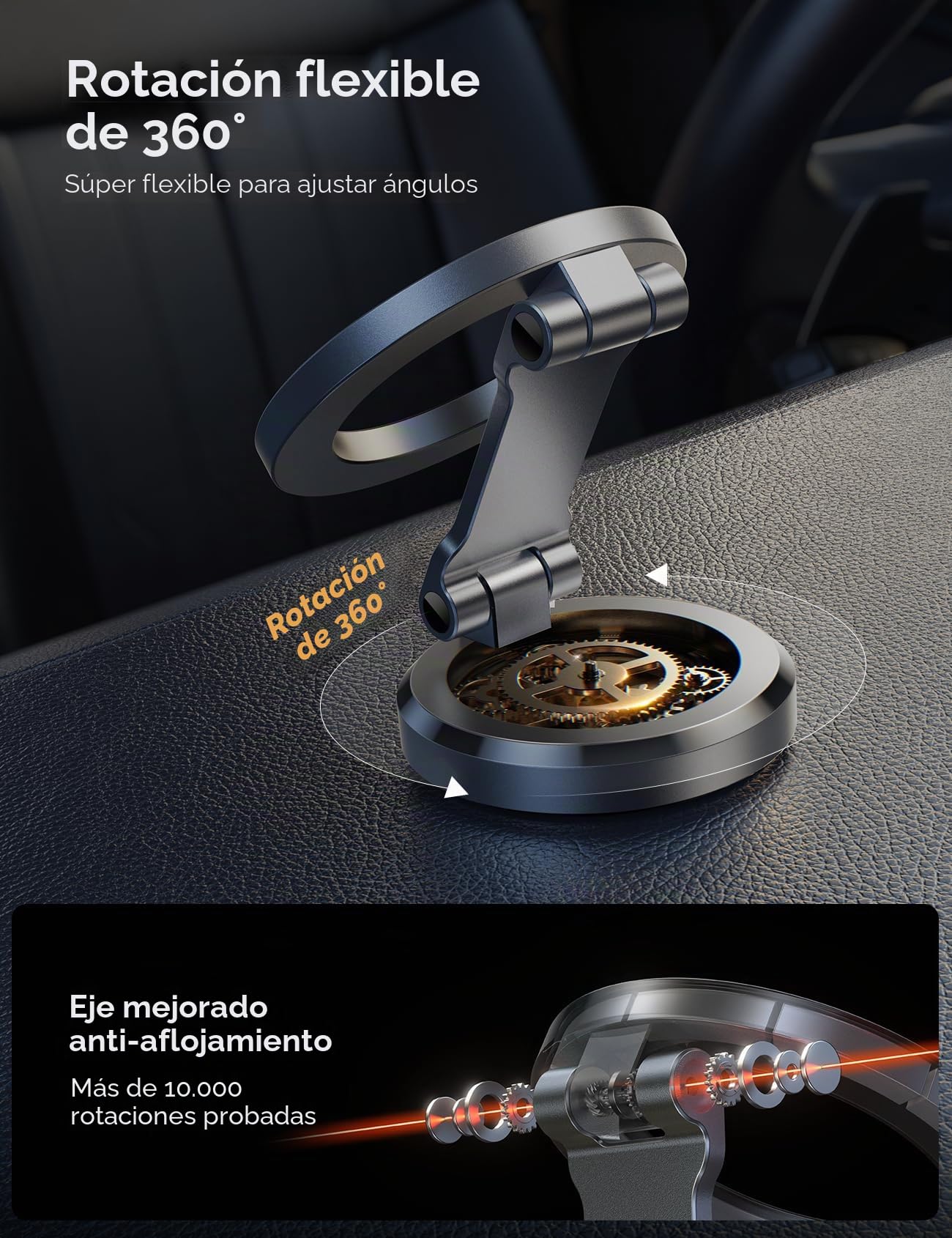 JOYROOM Soporte Móvil Coche Magsafe [Aleación Plegable & 360° Rotación] Soporte Magnetico Movil para Salpicadero, Soporte Magsafe Coche con imán 20XN55 para iPhone 15 14 13 12 & Fundas MagSafe