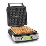 Elite 4-Square Belgian & Classic Waffle Maker&comma; Healthy Ceramic Nonstick Aluminum Dishwasher Safe Plates&comma; Adjustable Shade&sol;Crunch Control&comma; Wont Overflow&comma;Easy Cleanup Breakfast&comma;PFAS-Free&comma;Black