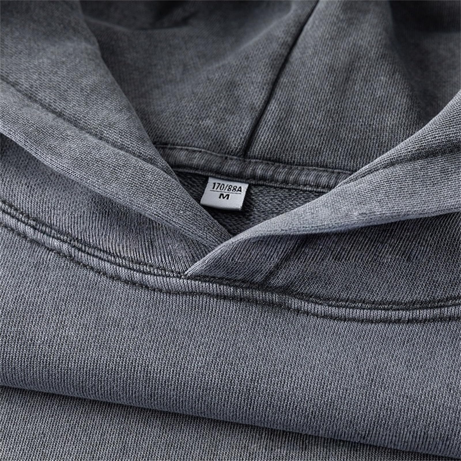 Felpa con cappuccio oversize da uomo, con lavaggio acido, casual, vintage, in pile pesante, stile hip hop, streetwear, unisex