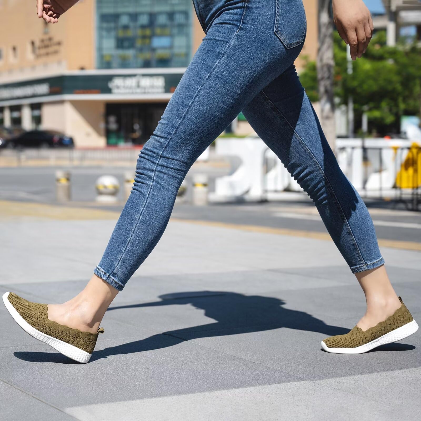 Puxowe Scarpe Mocassini Slip On da Donna Eleganti Leggere Fitness Casual Outdoor Passeggio Maglieria Piatte Sneakers