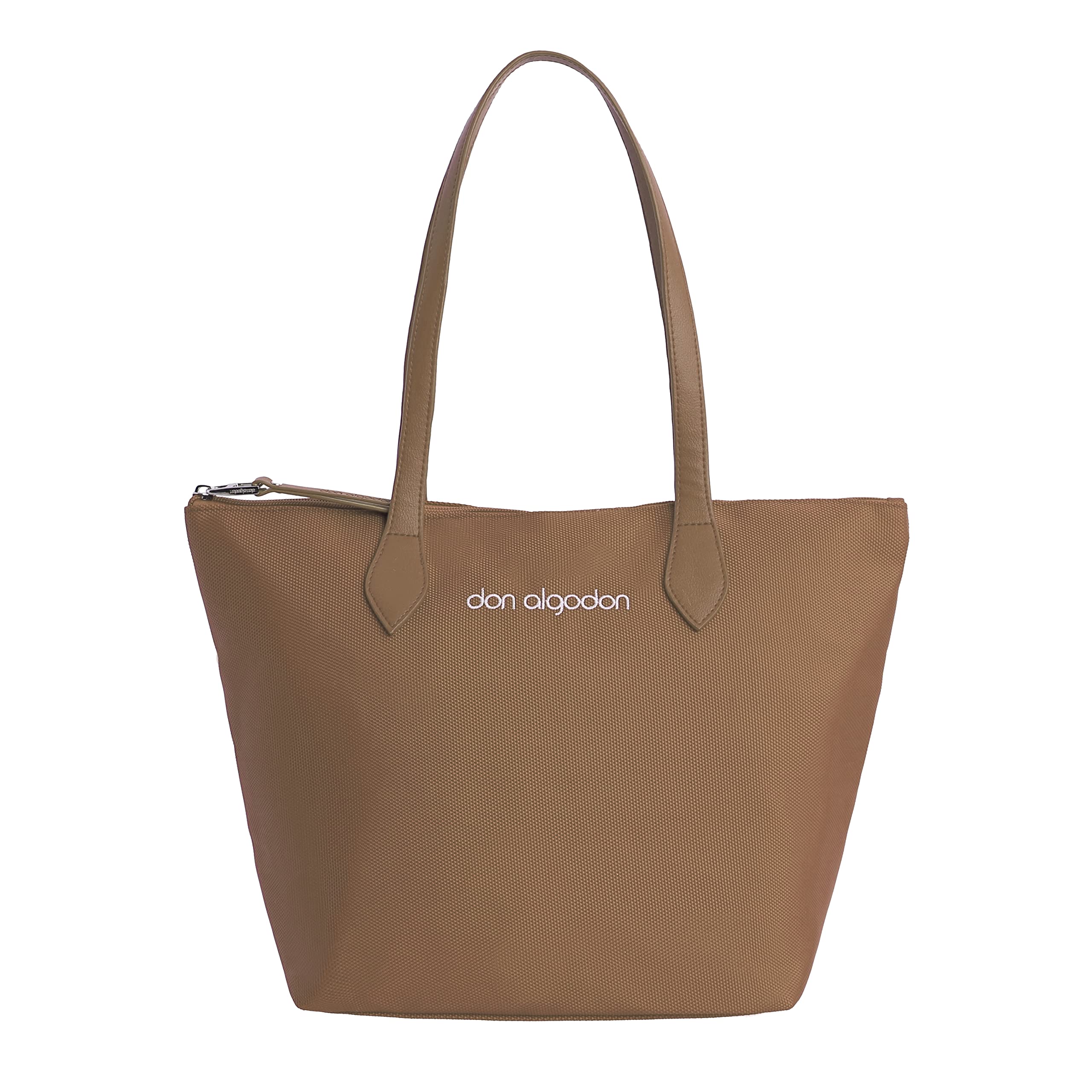 DON ALGODON - Women's bag - Women's bags - Women's shopper bag - the tote bag with zip closure - organizer women's bags inside, beige, 38x35x28 cm