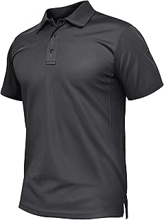Mens Polo Shirts Short Sleeve Quick Dry Collared Shirt Performance Pique Polos for Athletic Tactical Golf Work