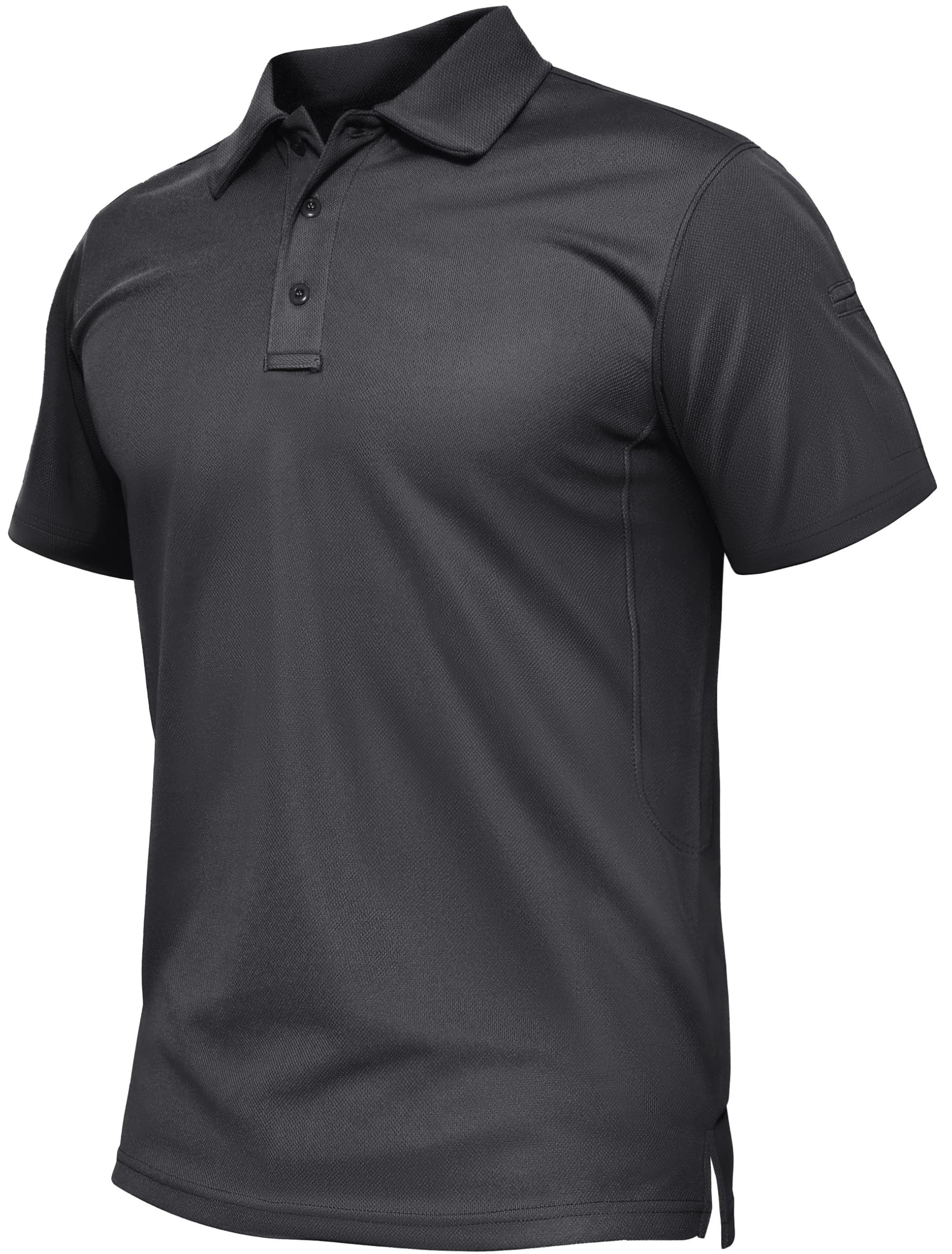 TACVASEN Mens Polo Shirts Short Sleeve Quick Dry Collared Shirt Performance Pique Polos for Athletic Tactical Golf Work