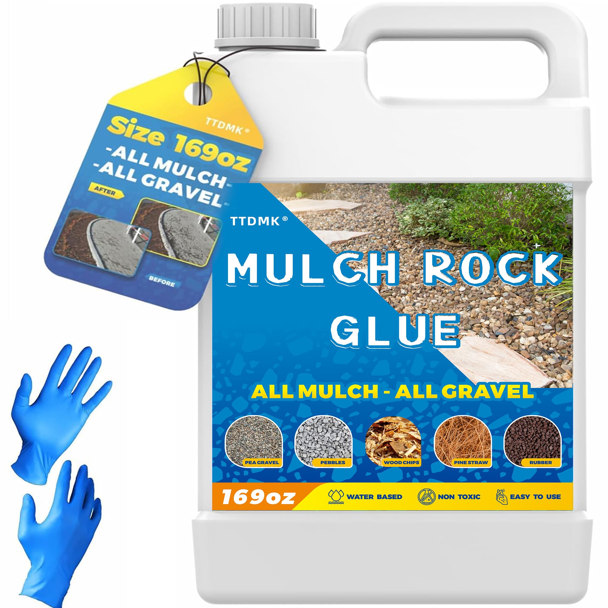 Easihold Gravel Binder Magnum Rock Glue - 1 Gallon Heavy Duty Landscape ...