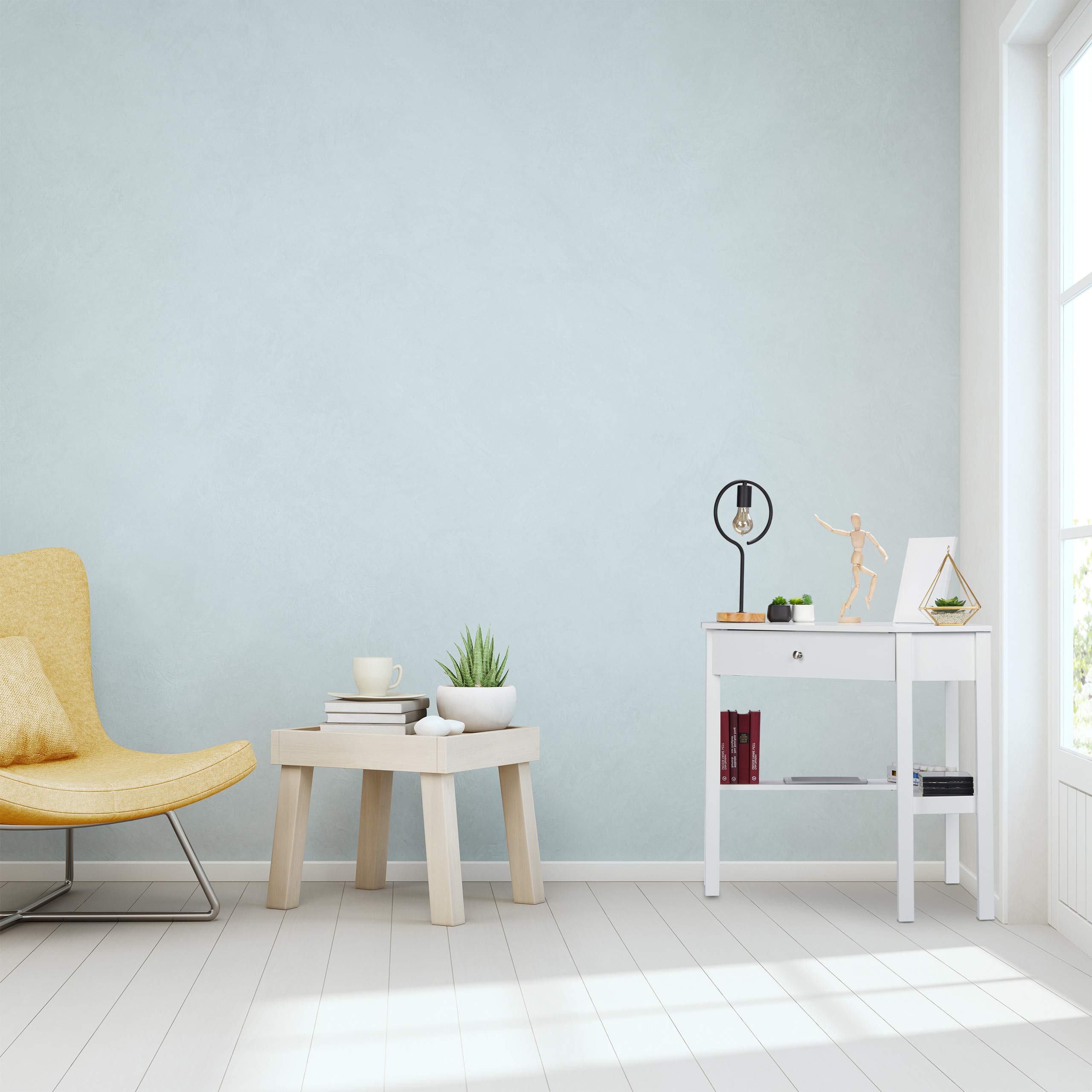 Relaxdays Scrivania ad Angolo, Ripiano e Cassetto, Salvaspazio, Ufficio, Studio, Stile Rustico, HLP 76x107x72 cm, Bianca