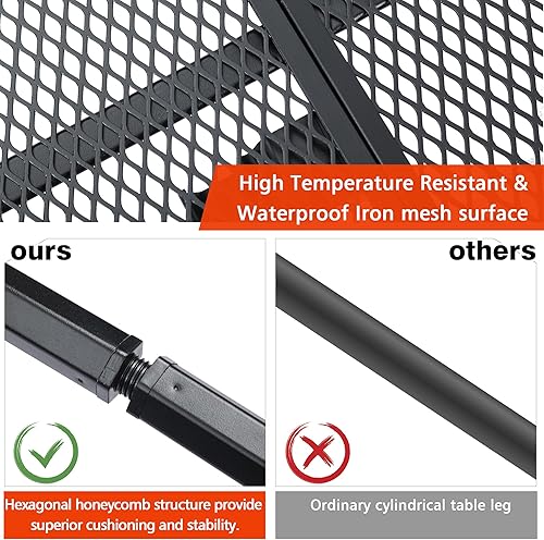 Miniatura 4 de Mesa de campamento, mesa plegable portátil de 2 x 1.3 pies, mesa de metal ligera de altura ajustable con escritorio de malla y bolsa de malla, mesa