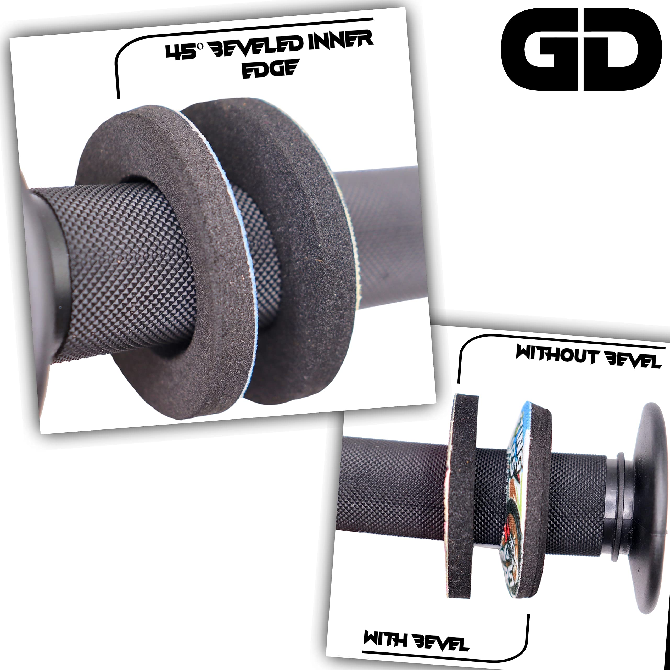 MX Grip Donuts, Negro, Espuma - Alta Durabilidad para Dirt Bike, Motocicleta, BMX