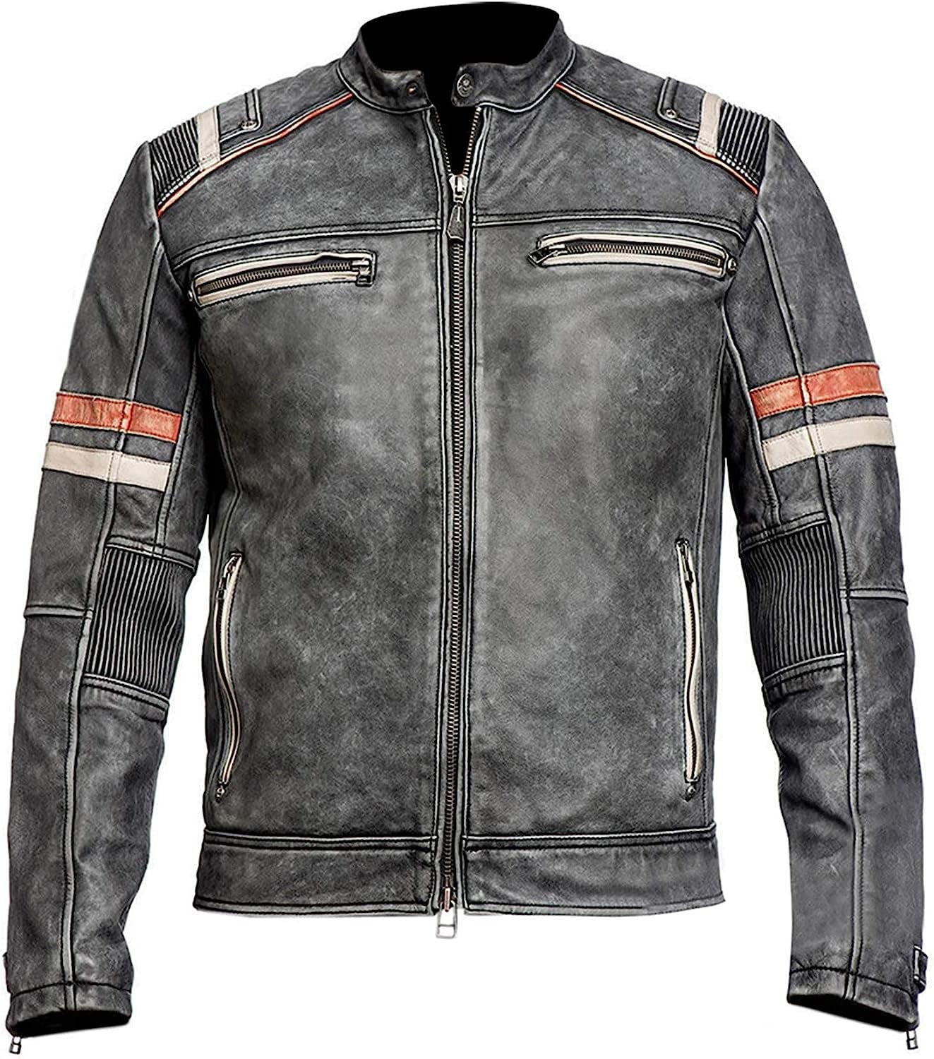 Jnriver Jaqueta masculina de couro preta para motociclista, vintage, café, corredor, pele de cordeiro, preta, masculina em promoção! Veja a oferta e mais achadinhos de Jaquetas & Casacos 8 Hoje é o melhor dia para comprar Jnriver Jaqueta masculina de couro preta para motociclista, vintage, café, corredor, pele de cordeiro, preta, masculina com aquele preço maroto! Promoção! Aproveite a oferta! 8