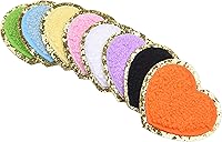 Vista 5 de Kare & Kind Parches bordados de chenilla con forma de corazón para planchar para ropa, camisas, uniformes, vestidos, chaquetas, bolsos, sombreros
