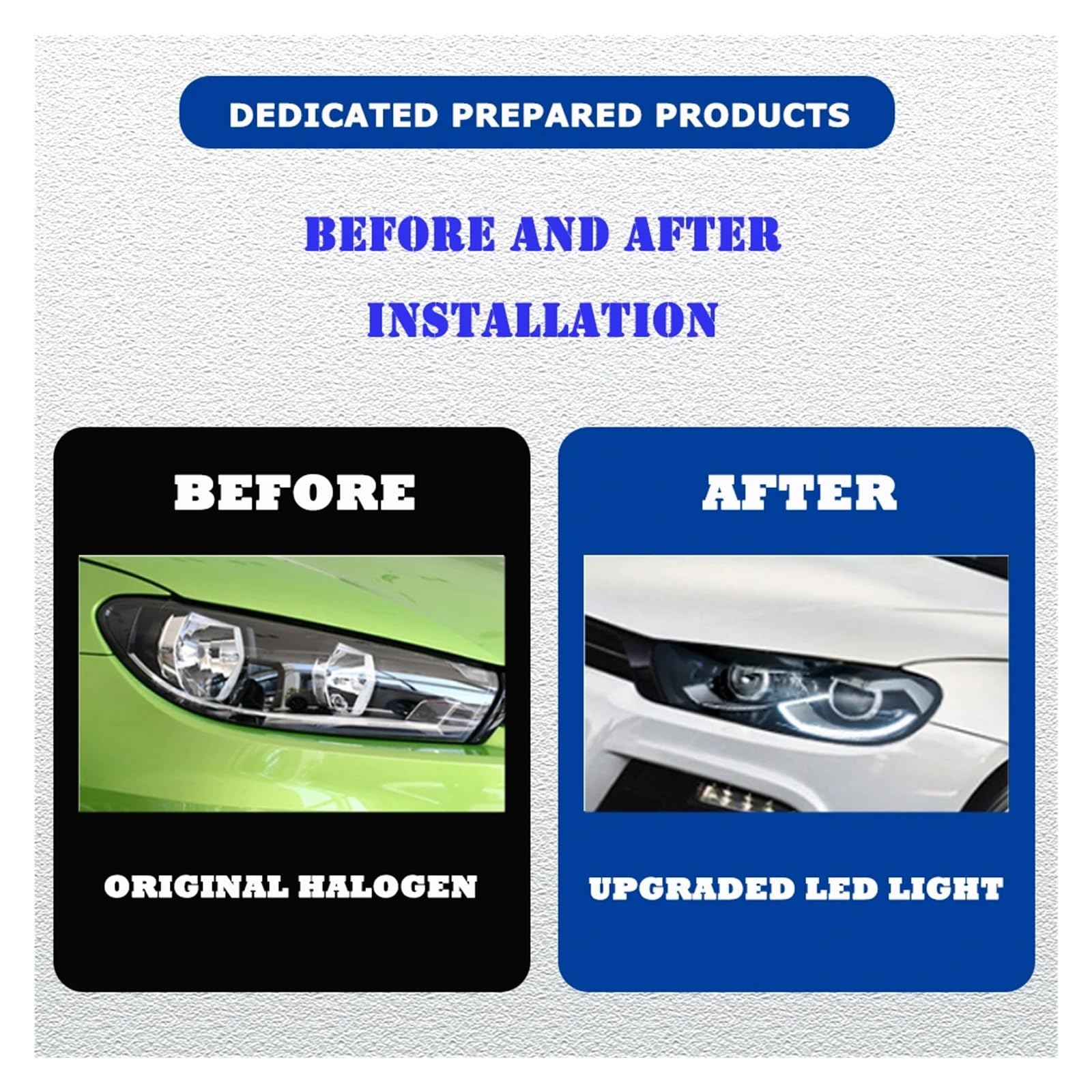Pasuje do VW Scirocco 09-17 RHD LHD styl pełna dioda LED DRL reflektor samochodowy montaż sygnału akcesoria samochodowe zmodyfikowana lampa gorące reflektory(Alogen,Left steering wheel)