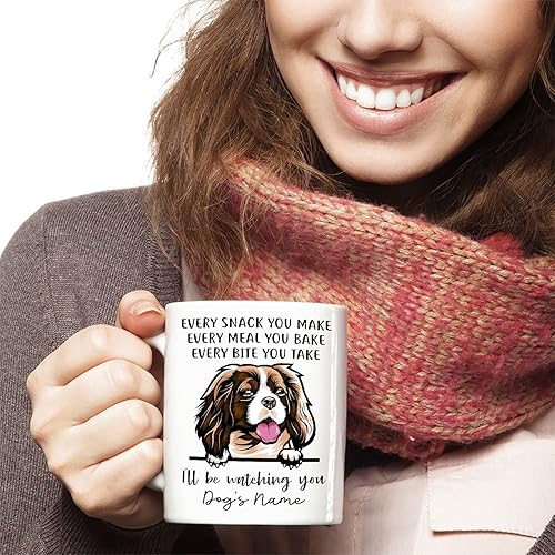 Miniatura 6 de Personalized Cavalier King Charles Spaniel Coffee Mug, Every Snack You Make I'll Be Watching You, Customized Dog Mugs for Mom Dad, Gifts for Dog