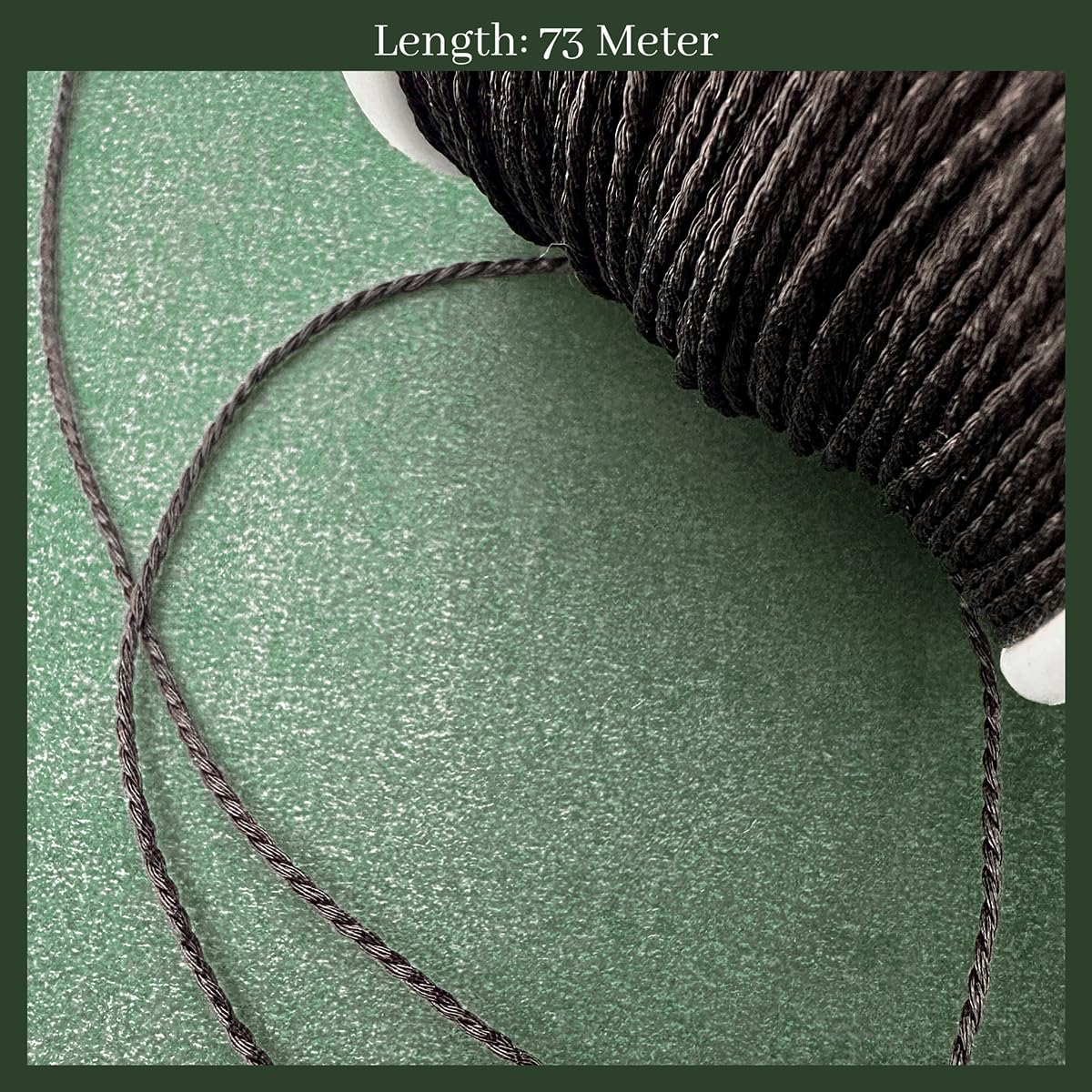 Embroiderymaterial Twisted Metallic Machine Embroidery Zari Thread/Dori for Embroidery, Aari work, Tassels, Jewellery, Bracelet, Lace, Crochet & Hand Embroidery (1MM Width, 73 Meters) (Black) 2