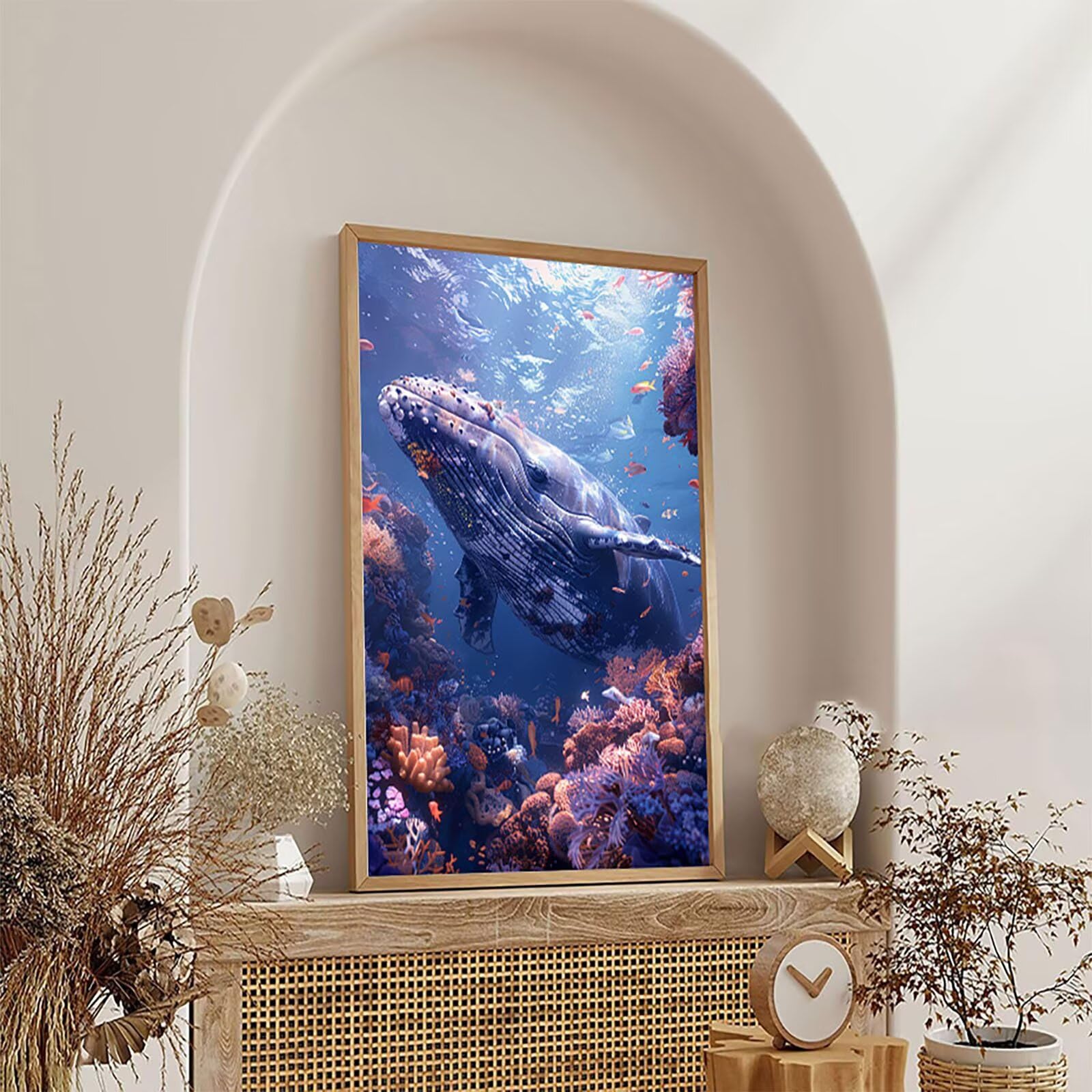 5D DIY malowanie diamentami wieloryb, malowanie diamentami pełny zestaw podwodnych stworzeń, kryształowe artystyczne hobby kreatywne diamenty, rzemiosło ścieg krzyżykowy, obrazy z koralikami prezent