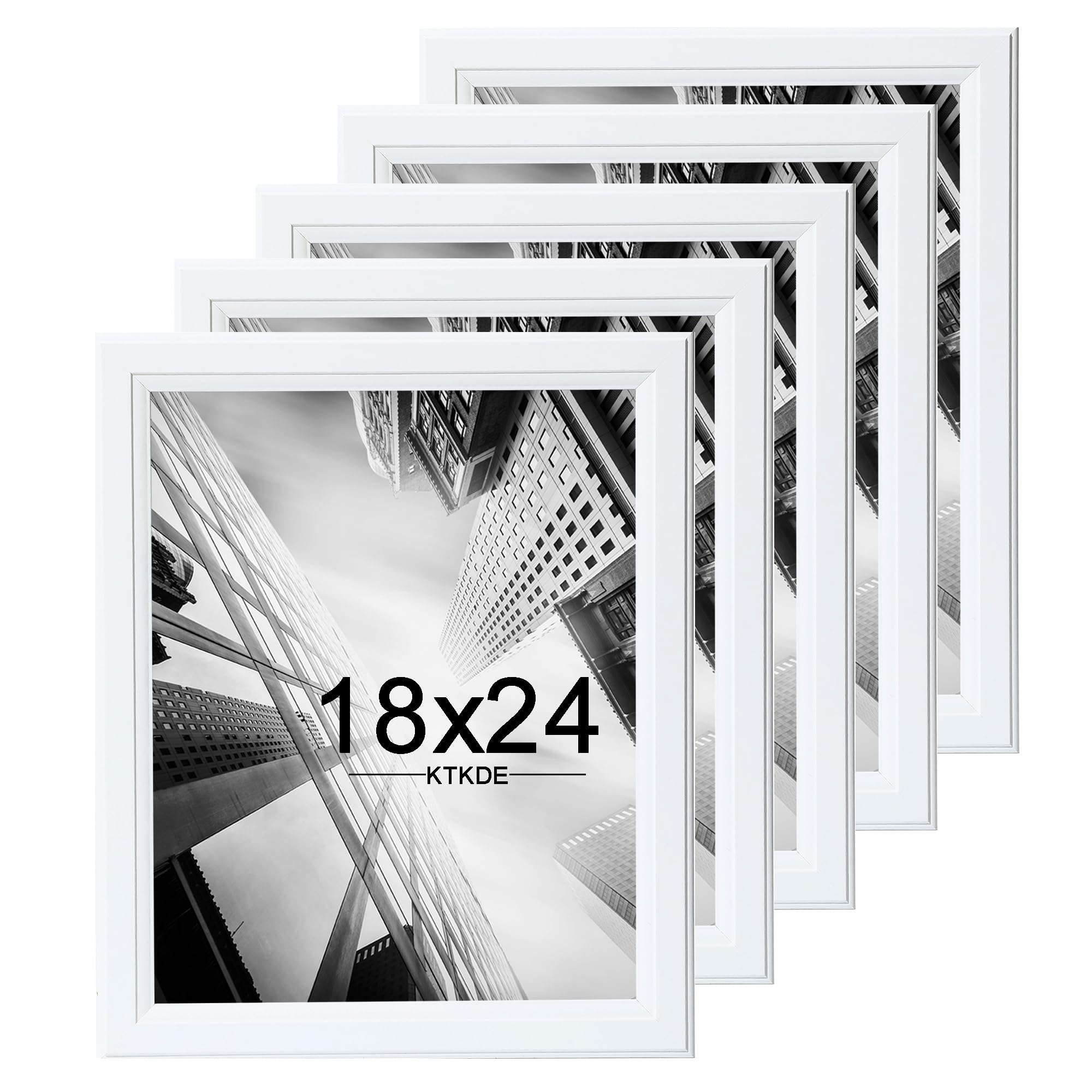 - KTKDE Studio Gallery 18x24 Select Poster Frame Set of 5, White Wooden frame Display Posters, Posters & Art Prints for Artwork Wall Vertical or Horizontal Display best gift