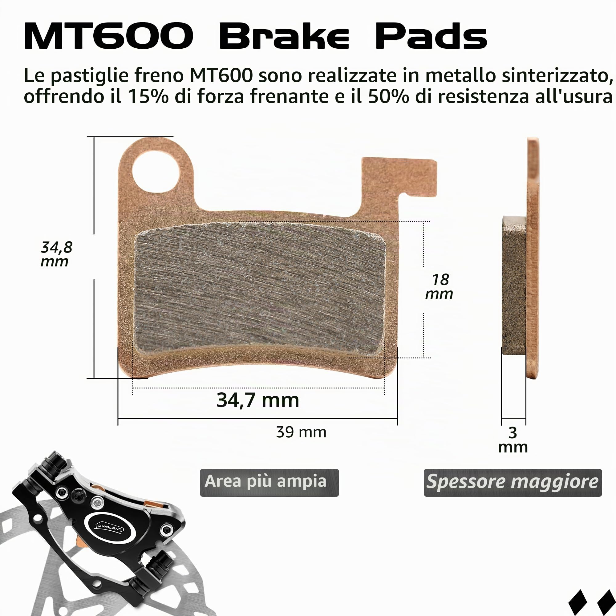 Set di Freni a Disco Idraulici per E-Bike a 4-pistoni/2-pistoni, 2-pin/3-pin Pre-Riempito con Olio Minerale Set, con 2 Pezzi di 180mm rotori