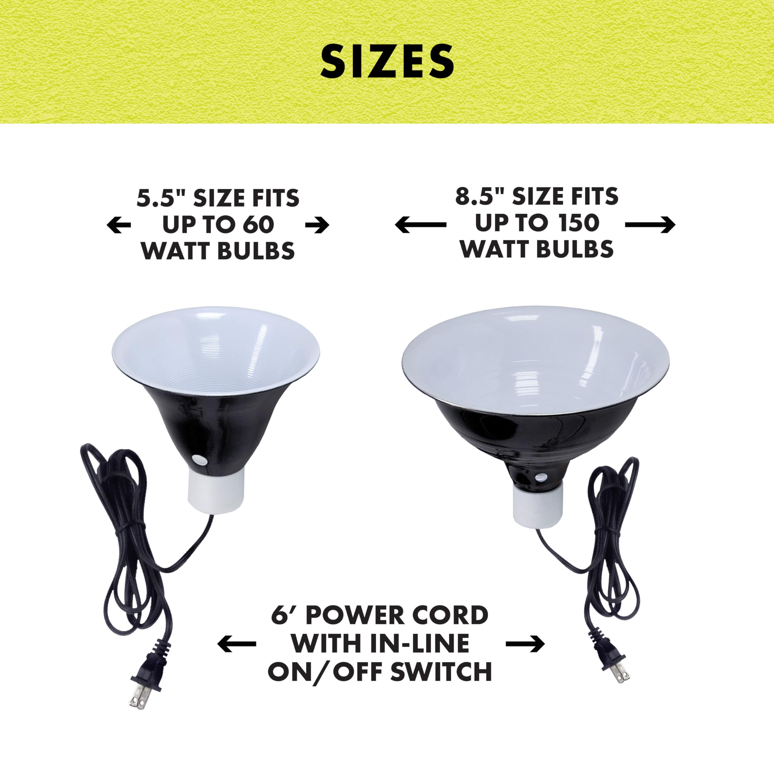 Zilla Pet Reptile Premium Heat Lamp Reflector Dome Fixture, 8.5 Inches - image 6