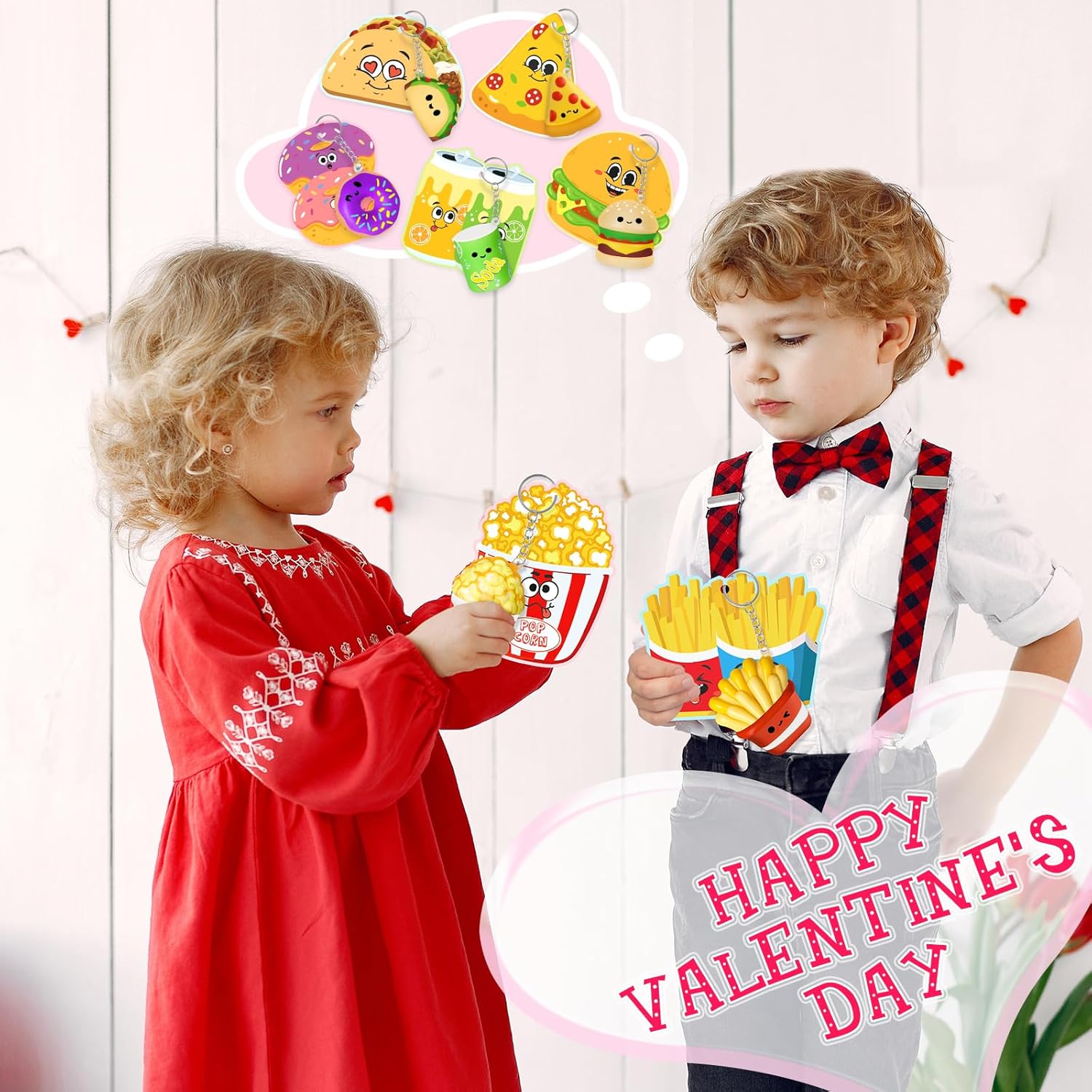 Valentines Day Cards for Kids School, 25PCS Slow Rising Squishy Toys for Boys and Girls, Valentines Cards for Kids Classroom with Keychains, Valentines Classroom Exchange Party Favors