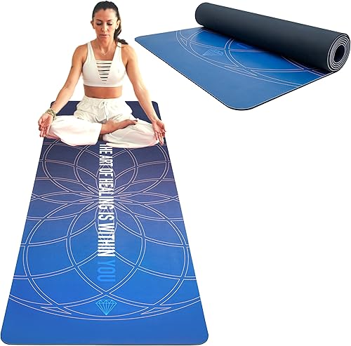 ATMAN SPIRIT Tapete de yoga grueso de alta calidad Base de goma nasal ecológica y alfombrilla de yoga antideslizante para pilates, estiramiento,
