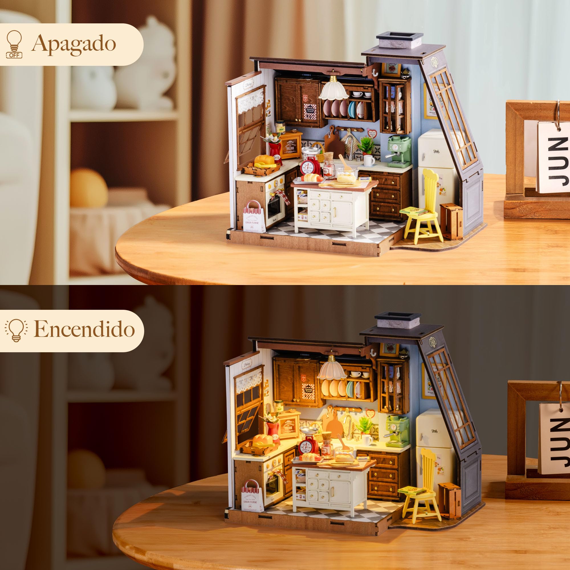 Rolife Maquetas - DIY Miniature House Diorama Cocina de panadería, Casas Miniaturas para Montar Puzzle 3D Madera Book Nook para Adultos Adolescentes