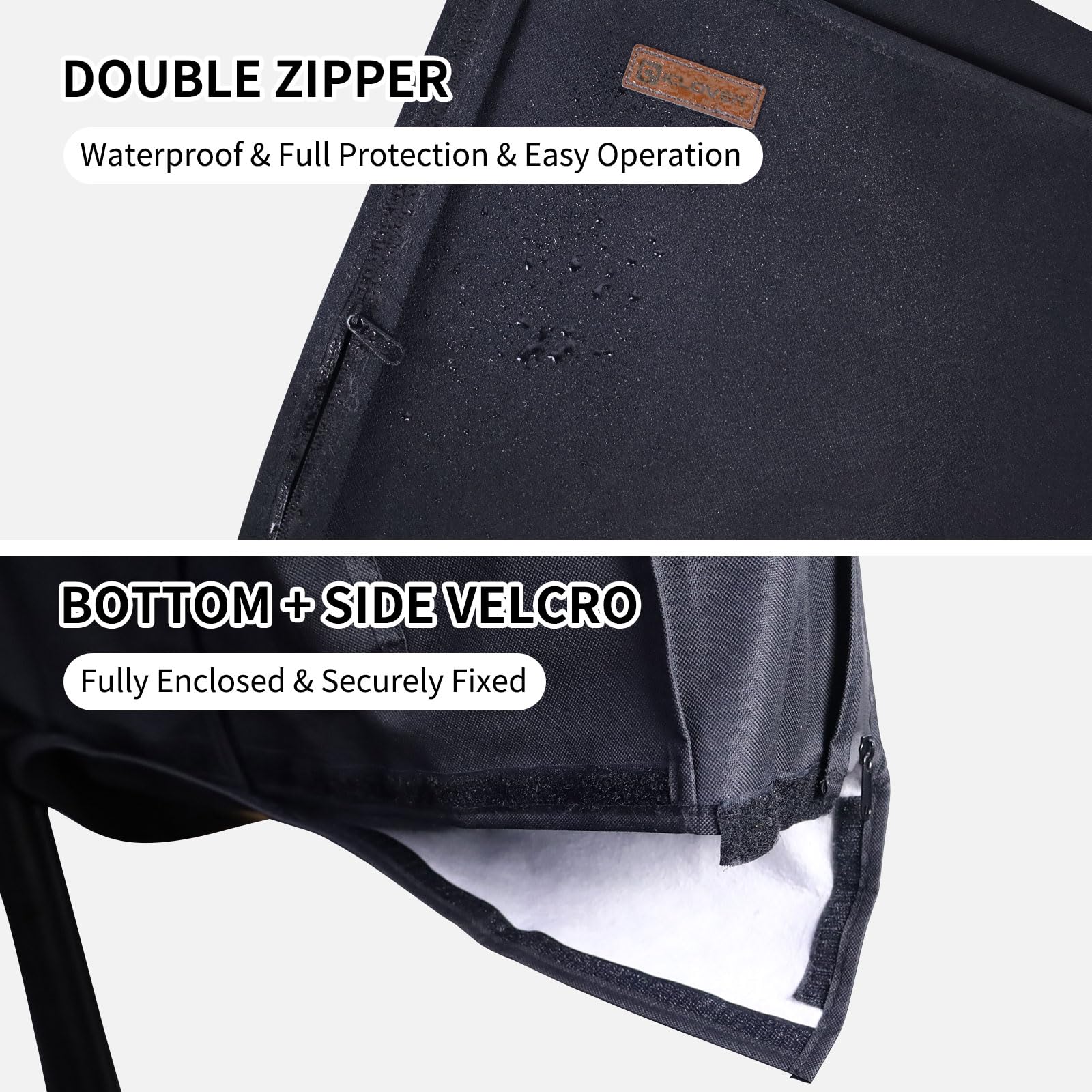 Funda de TV al aire libre para invierno, 48-50 pulgadas, forro de fieltro, cremallera impermeable, parte inferior de velcro