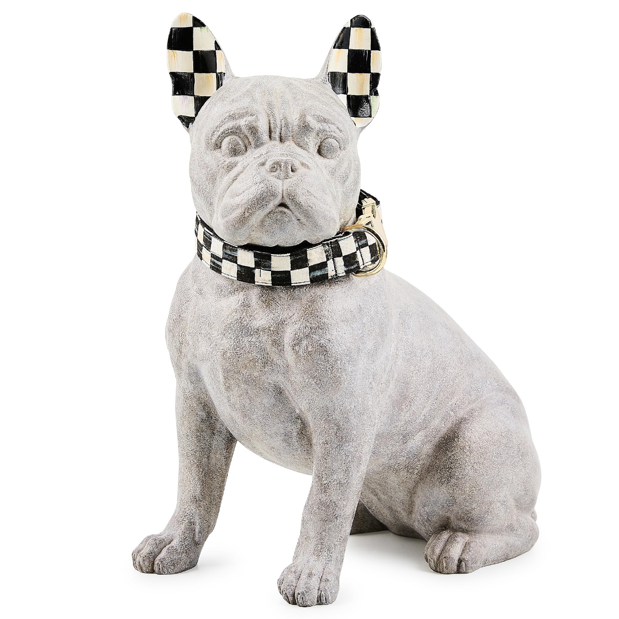 MACKENZIE-CHILDS French Bulldog Figurine, Black-and-White Courtly Check