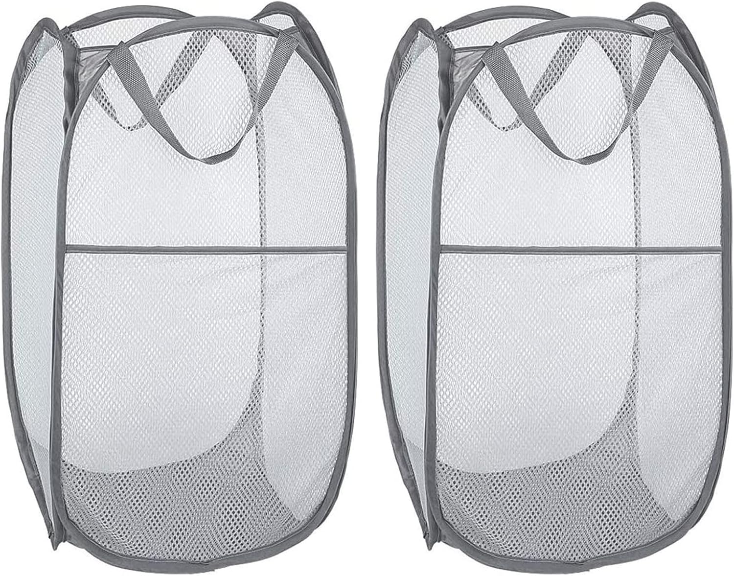 Buenod 2 Pack Pop Up Laundry Hampers, Collapsible Mesh Laundry Basket, Foldable