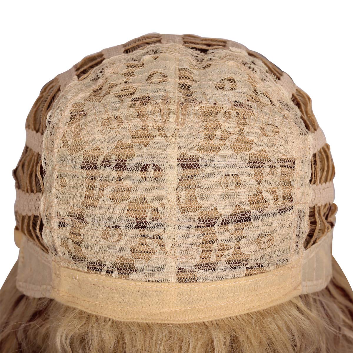 ColorGround Long Curly 80s Women Blonde with Reddish Brown Rocker Wig