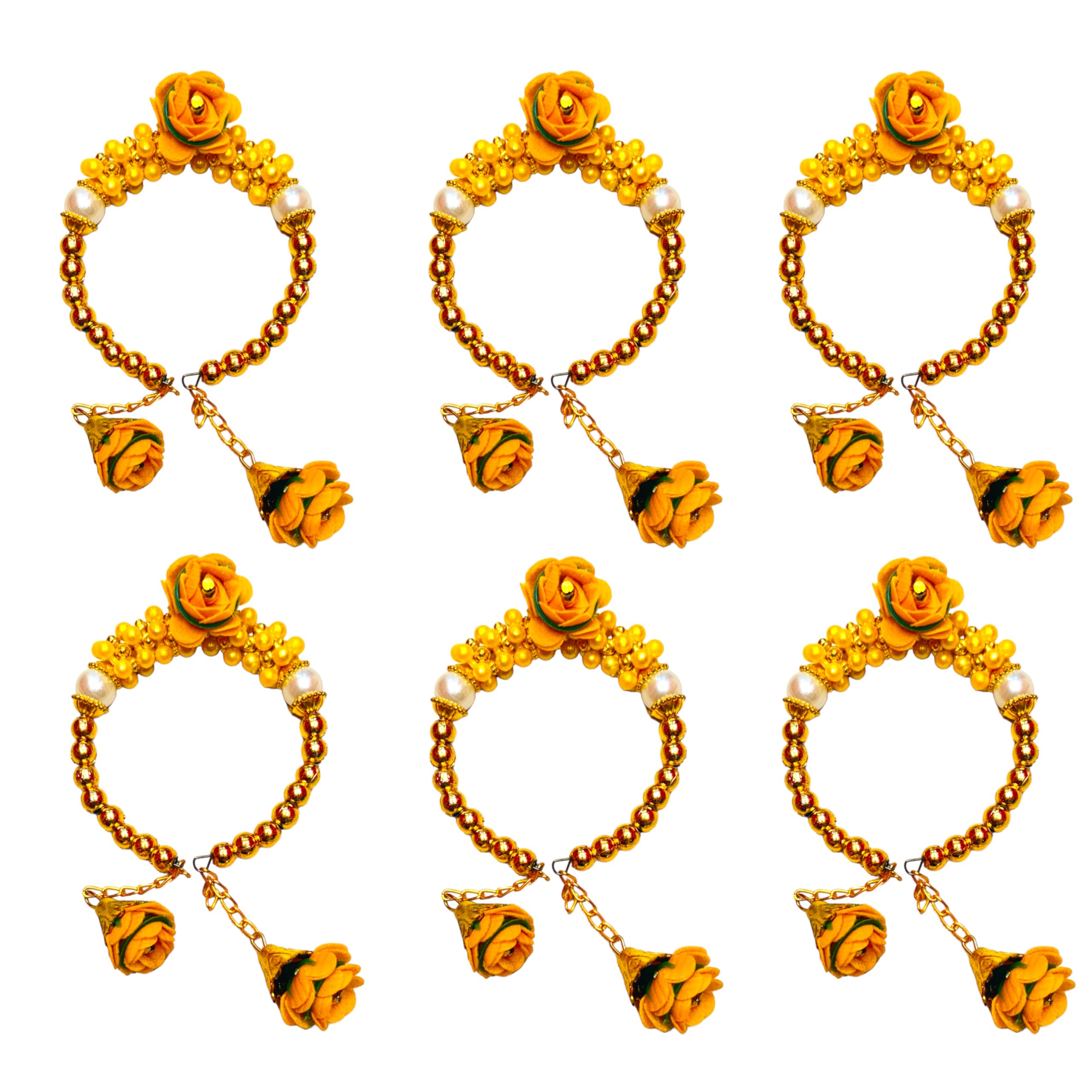 PATWA TRADERS Womens Beaded Bangles, Set of 6, Birthday Party Favors, Wedding, Engagement, Bridal Shower flower yellow bangles (B0D8W8KZFX) Amazon Price History, Amazon Price Tracker