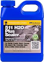 Miracle Sealants 511 H2O Plus Advanced Penetrating Sealer for Countertops, Stone, Tile & Grout, Quart