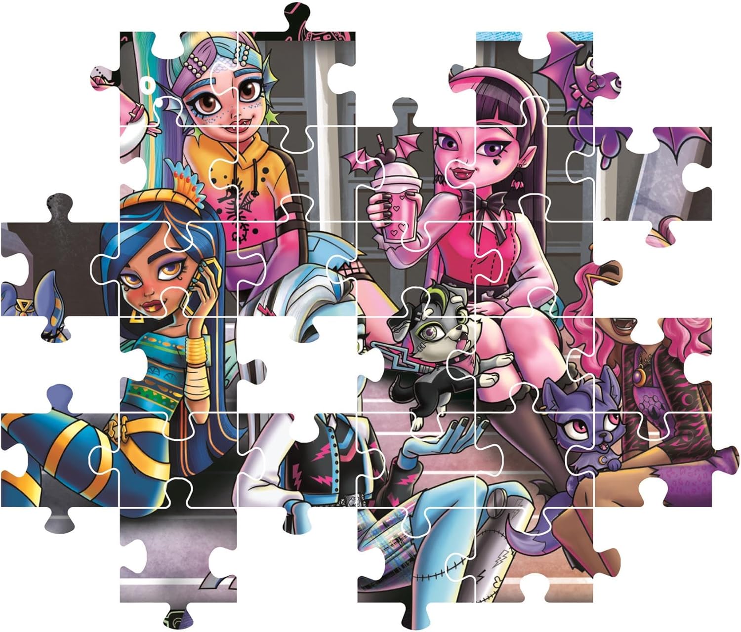 Clementoni - Monster High Supercolor High-180 Pieces, Children 7 Years, Develops Observation Skills, Logic and Manuality, Cartoon Puzzles, Made in Italy, 29791, Multicolour