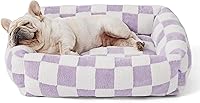 Vista 10 de LE SURE Bonita cama para perros pequeños, camas lavables para cachorros, acogedor sofá ortopédico rectangular para mascotas con felpa jacquard