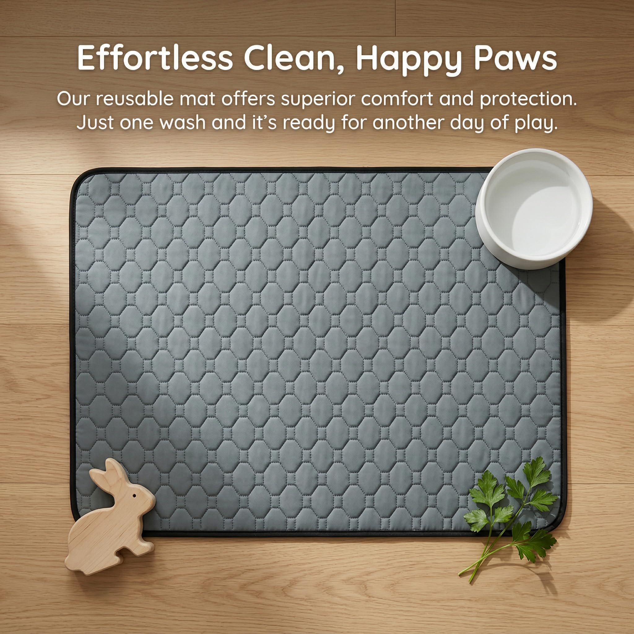 Lot de 2 Tapis Pipi Cochon d'Inde Gris 60x120cm – Tapis Cage Absorbant Lavable et Imperméable pour Lapin et Petits Animaux