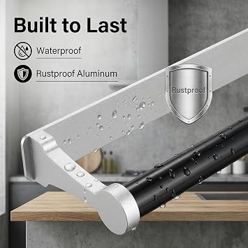 Paper Towel Holder Under Cabinet, Aluminum Alloy Kitchen Towel Holders, Self Adhesive Paper Towel Roll Holder Wall Mounted for Kitchen,RV,Pantry,Bathroom