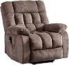 Power Lift Chair Electric Recliner Sofa for Elderly, Electric Recliner Chair with Heated Vibration Massage, Single Sofa Seat Living Room Chair with Side Pocket Cup Holder