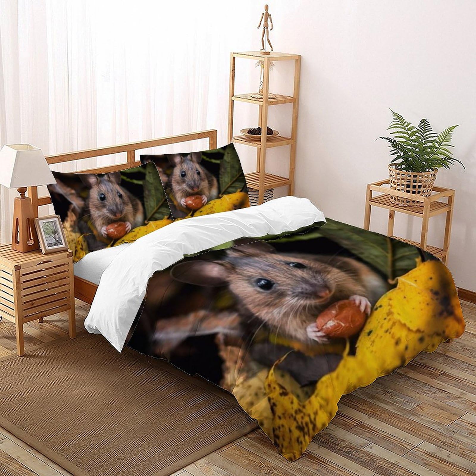 Housse de couette écureuil avec zip pour en finir avec la couette qui glisse