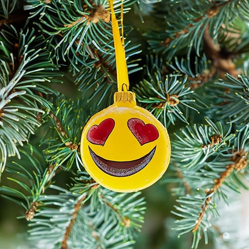 Miniatura 8 de Adorable corazón ojos enamorados expresiones faciales bola de cristal adorno de Navidad 3.25 pulgadas