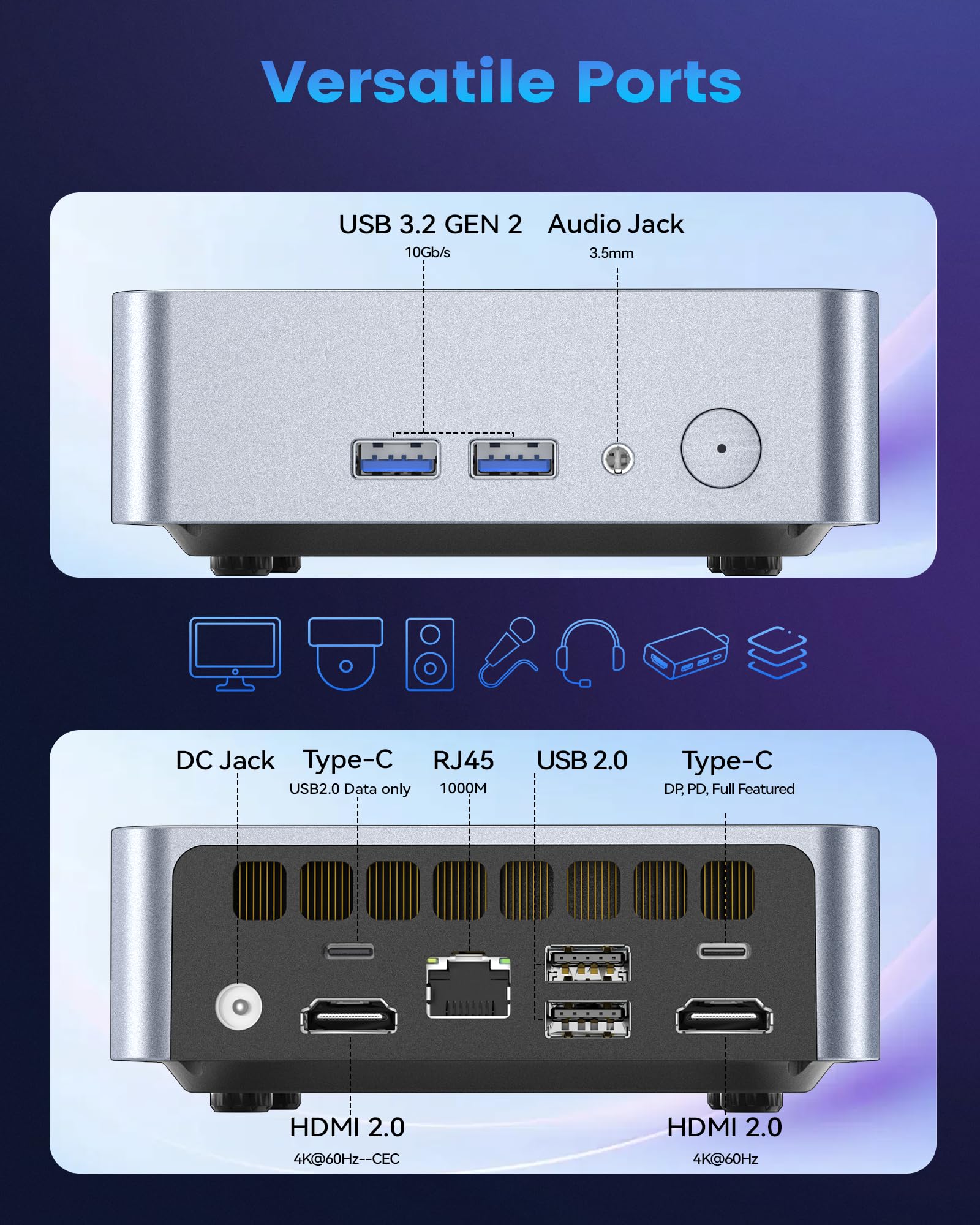 Amazon.com: Getorli Mini PC AMD Ryzen 5 3500U (4C/8T, Max 3.7GHz
