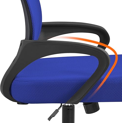 Miniatura 9 de Yaheetech 2 sillas de oficina ergonómicas de altura ajustable, silla de escritorio de malla con soporte lumbar y ruedas giratorias de 360 para el