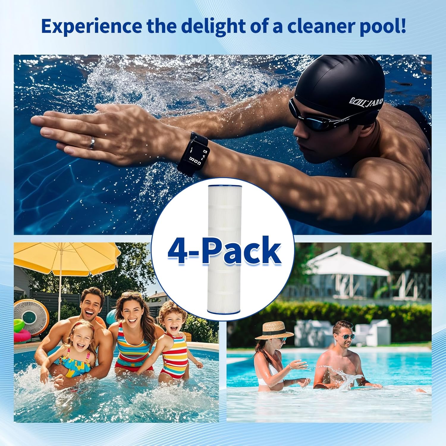 CCP420 Pool Filter Cartridges 4 Pack Compatible with pentair Clean and Clear Plus 420, R173576, 178584, PCC105, Unicel C-7471, Filbur FC-1977 420 Sq. Ft, Pool Filter Cartridges