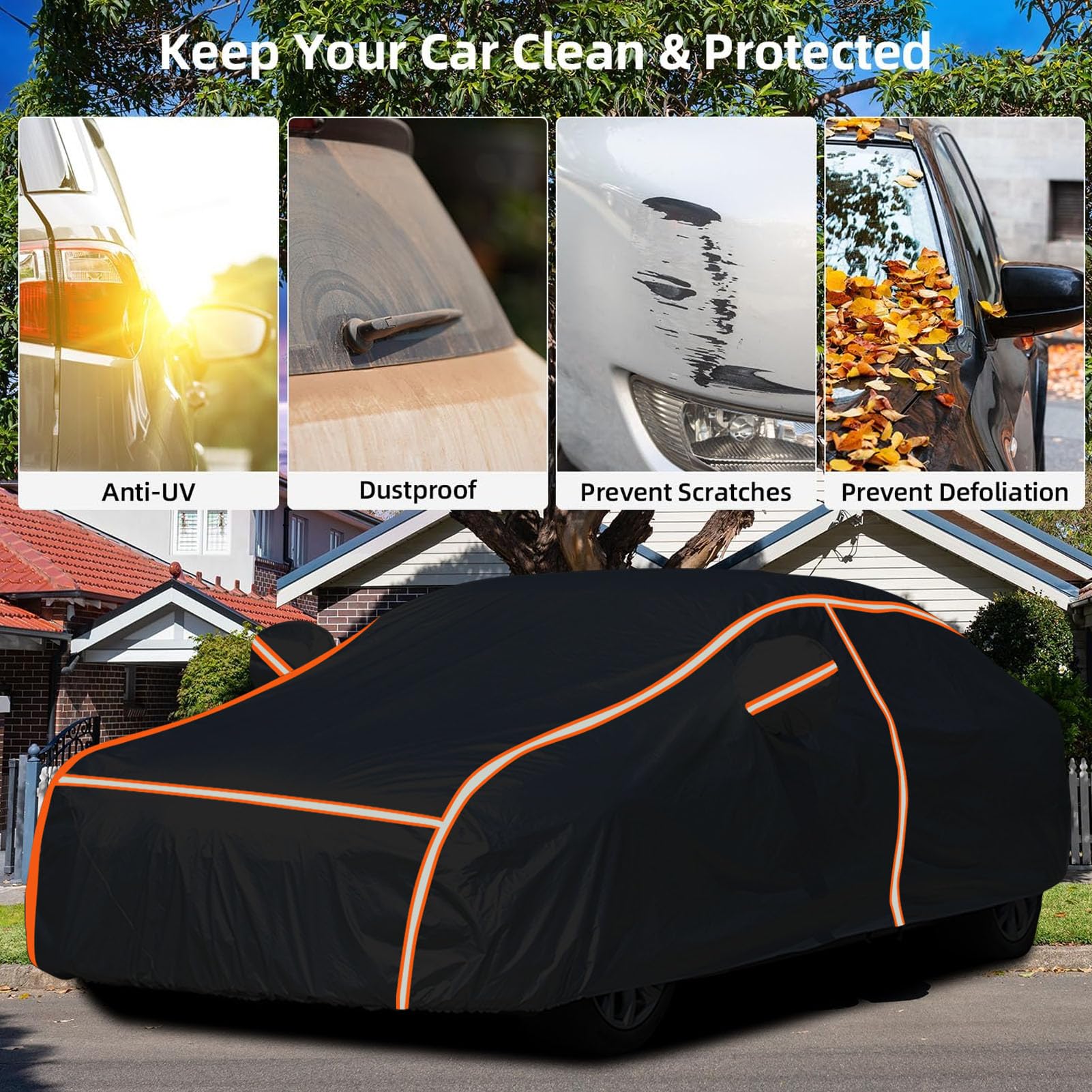 Bâche Voiture Toyota CH-R – Housses Étanche Respirante Anti-UV Anti-Poussière Avec Bandes Réfléchissantes, Protection Complète Pluie Neige Soleil