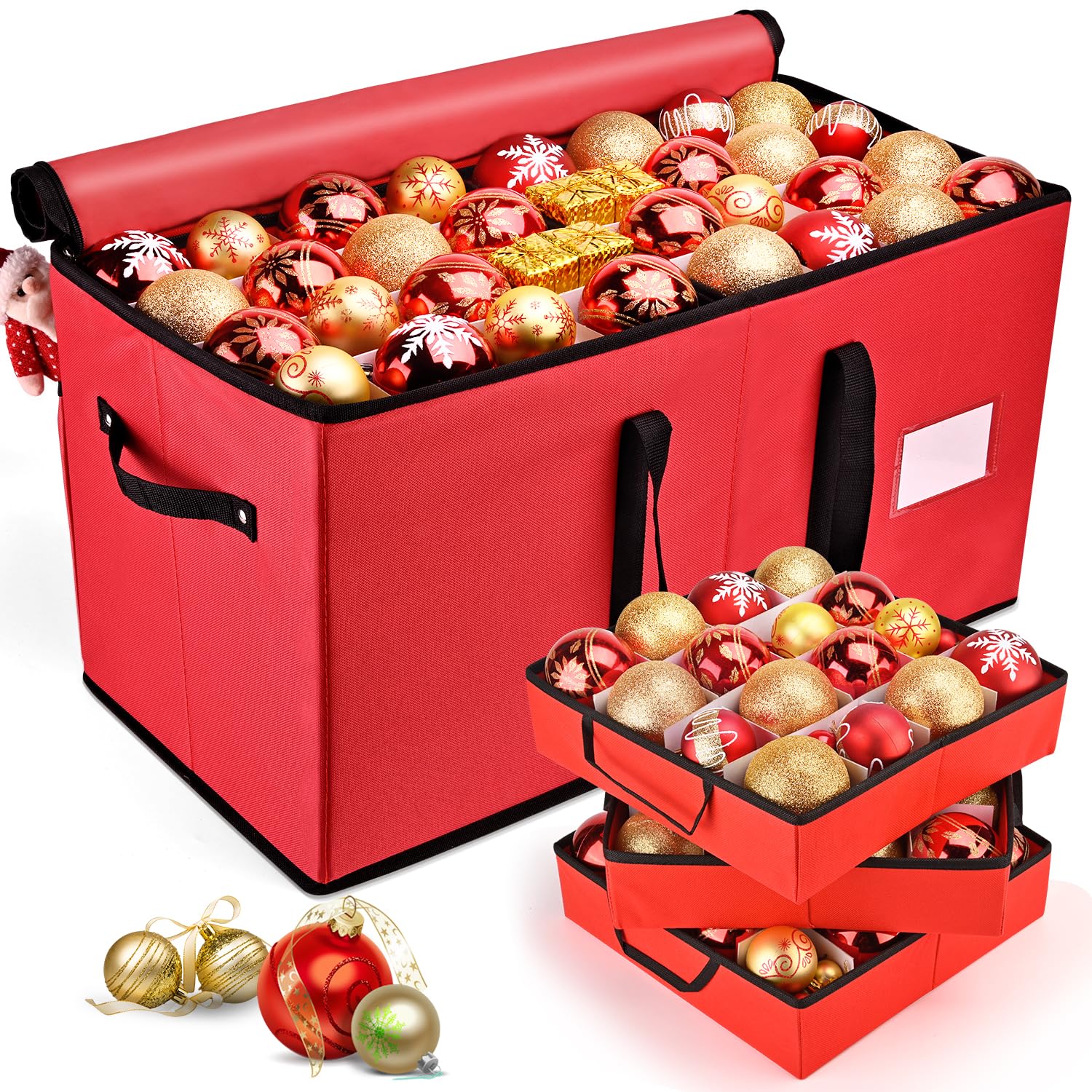 Organiseur de décoration de Noël pour ranger 128 boules au grenier sans casse